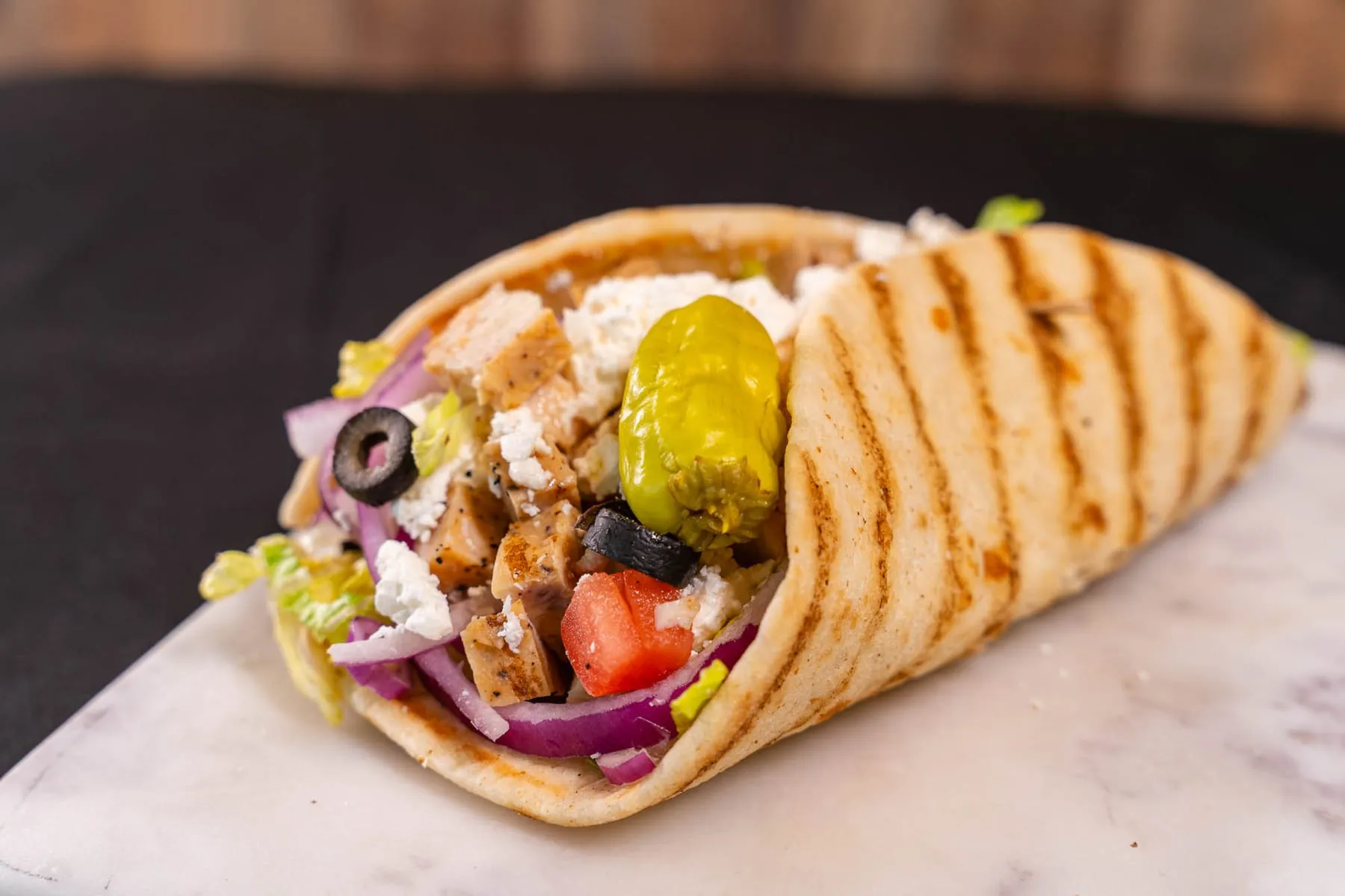 Greek pita wrap